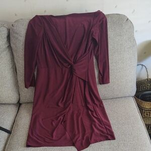 Ralph Lauren Burgundy Long Sleeve Dress